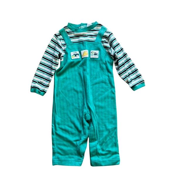 MyPal Green Striped Long Sleeve Jumper One-Piece – 18 Months - Picture 1 of 4